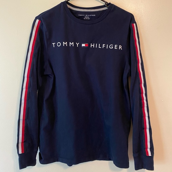 Tommy Hilfiger Long Sleeve Tee Tape Graphic - Picture 1 of 4